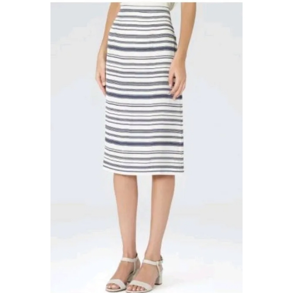REISS Delia Striped Midi Skirt | Size M